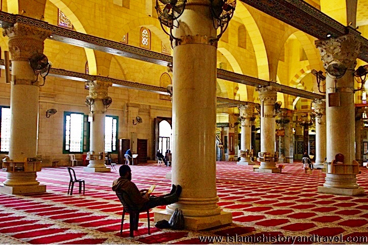 Interior of the al-Aqsa (al Aqsa) Mosque in Jerusalem